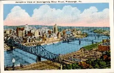 Pittsburgh Pennsylvania Aeroplane View of Monongahelar River *ca. 1930