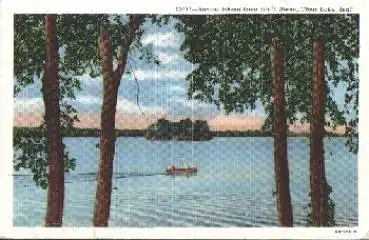 Clear Lake Kasota Island from South Share Indiana gebr. ca. 1940