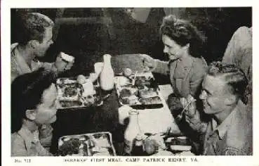 Camp Patrick Henry Virginia Debarps First Meal *ca. 1940