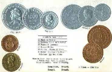 Brasilien  Münz  Prägekarte Währung *ca. 1906