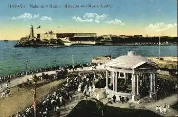 Habana Cuba Leuchtturm Malecon und Morro Schloss *ca. 1920