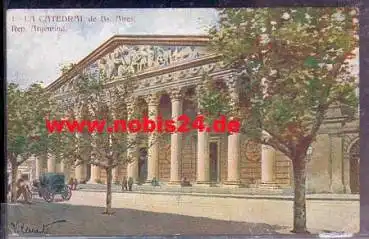 Buenos Aires Argentinien Catedral Künstlerkarte V. Cenants Litho o 1906