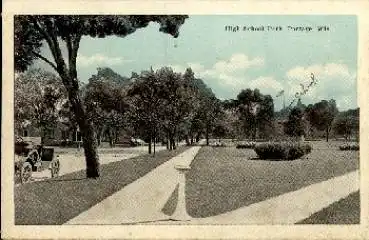 Portage Wisconsin High School Park, gebr. ca. 1910