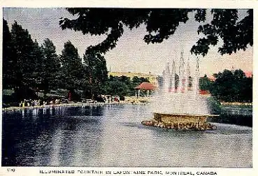 Montreal Fontäne in Lafontaine Park *ca. 1930