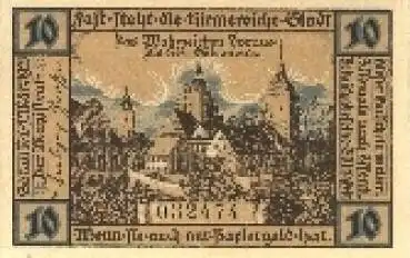Sorau Ostbrandenburg Notgeld, Gutschein über 10 Pf., Nr. 032474 (1921)