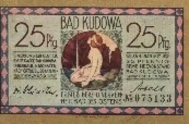 Bad Kudowa Schlesien Notgeld über 25 Pf., Nr. 075133 um 1920