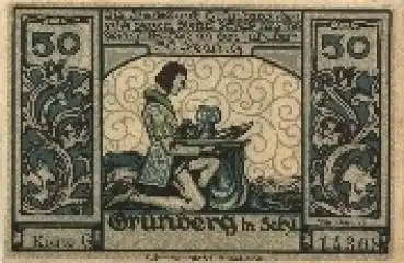 Grünberg Schlesien Notgeld über 50 Pf. Nr. 14308 um 1920