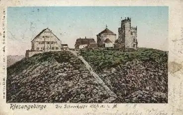 Riesengebirge, Die Schneekoppe, Lunakarte o ca. 1900