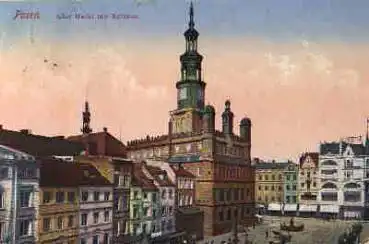 Posen Alter Markt mit Rathaus o 10.11.1914