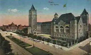 Posen Schloss feldpoststempel Ers.-Batl. Gren,-Landw. Regt. 100 o 17.9.1915