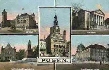 Posen, Mehrbildkarte gebr. ca. 1915