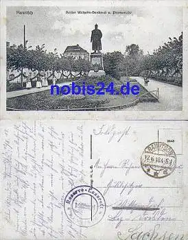 Rawitsch Kaiser Wilhelm Denkmal Promenade Feldpost Reserve-Lazarett o 12.6.1918