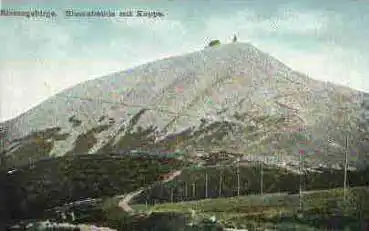 Riesengebirge Riesenbaude mit Schneekoppe *ca. 1910