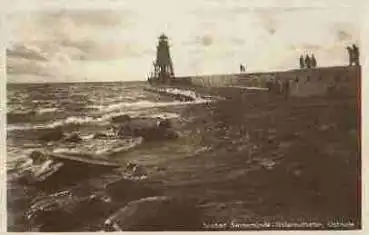 Swinemünde Kreis Wolin Osternothafen Ostmole Leuchtturm o 26.5.1931