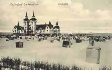 Swinemünde Kreis Wolin Seebrücke Strandkörbe * ca. 1910