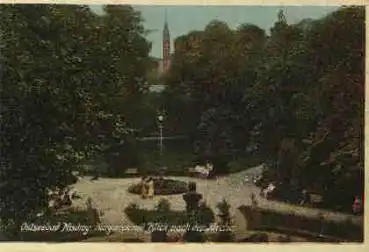 Misdroy Kreis Wolin Kurgarten mit Blick nach der Kirche um 1930