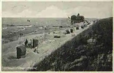 Deep Ostseebad Strandkörbe Pommern Kreis Stettin o 22.7.1938