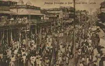 Calcutta Moharum Procession on Bow Bozor Street * ca. 1920