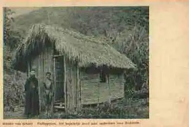 Philippinen Missionar mit Eingeborenem AK um 1930