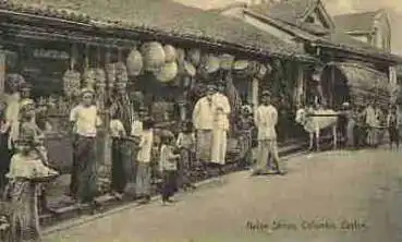 Colombo Native Shops Ceylon *ca. 1910