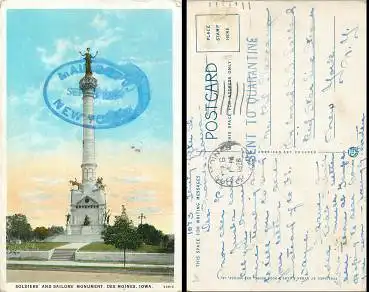 Des Moines Iowa Denkmal o 6.9.1928