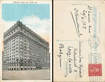Missouri St. Louis Jefferson Hotel o 20.10.1923