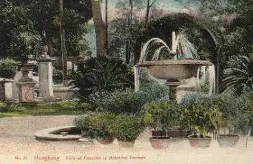 Hongkong View of Fountain in Botanical Gardens * ca. 1900