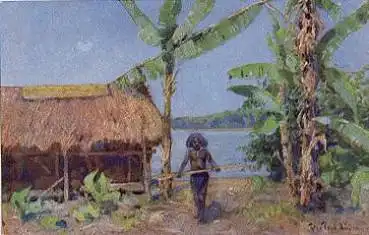 Papua Deutsch-Neuguinea Künstlerkarte Peter Paul Müller * ca. 1910