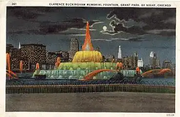 Illinois Chicago, Clarence Buckingham Memorial Fountain, Nightscene *1930