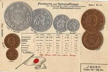 Japan Münzkarte Prägekarte * ca. 1900