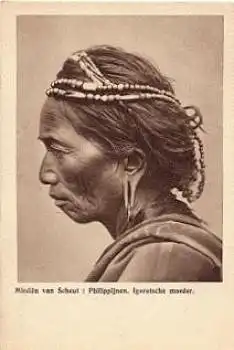 Philipine Indio mit Kopfschmuck Ingorotsche moeder * ca. 1930