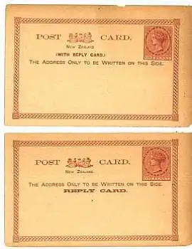 New Zealand Ganzsache mit Antwortkarte  *ca. 1900
