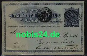 Uruguay Ganzsache o 4.5.1894 nach Argentinien