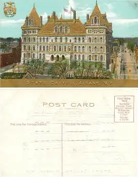 Albany NY State Capitol Goldschnittkarte *ca1910