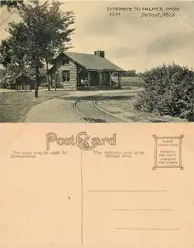 Michigan Detroit Entrance to Palmer Park *ca.1910