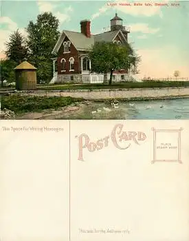 Michigan Detroit Light House Belle Isle *ca.1910