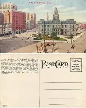 Michigan Detroit City Hall *ca.1910