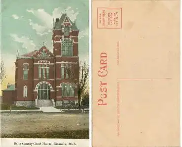 Michigan Escanaba Delta County Court Haouse *ca.1910