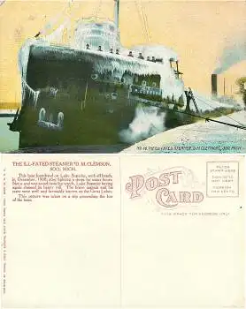 Michigan Soo The ILL Fated Steamer "D. M. Clemson" *ca.1910