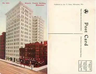 Wisconsin Milwaukee Majestic Theatre Building *ca.1910