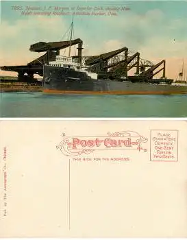 Ohio Ashtabula Harbor Steamer "J.P.Morgan" *ca.1910
