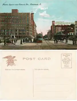 Ohio Cleveland Public Square and Ontario Str *ca.1910
