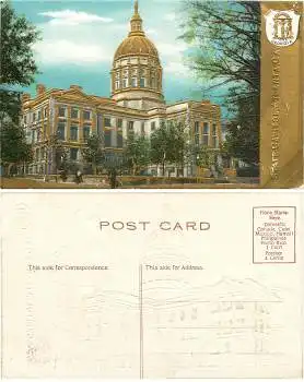 Atlanta Georgia State Capitol Goldschnittpräge AK *ca.1910