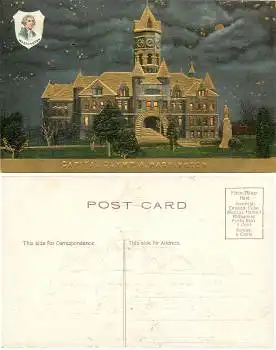 Washington Capital Olympia Goldschnittpräge AK *ca.1910