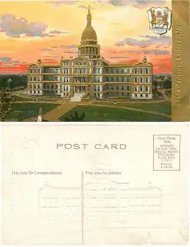 Lansing Michigan State Capitol Goldschnittpräge AK *ca.1910