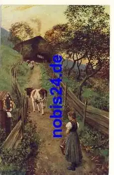 Schwarzwald Trachten Kuh Künstlerkarte Hoffmann *ca.1920