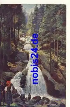 Schwarzwald Wasserfall Künstlerkarte Heinrich Hoffmann  * um 1920