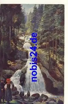 Schwarzwald Wasserfall Künstlerkarte Hoffmann  *ca.1920