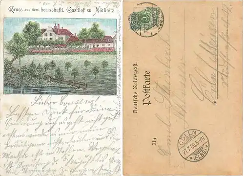 Nöthnitz Dresden Litho Gasthof o 27.7.1900