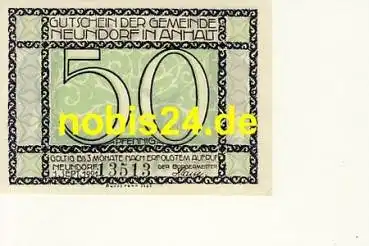 39418 Neundorf Notgeld 50 Pfennige 1921
